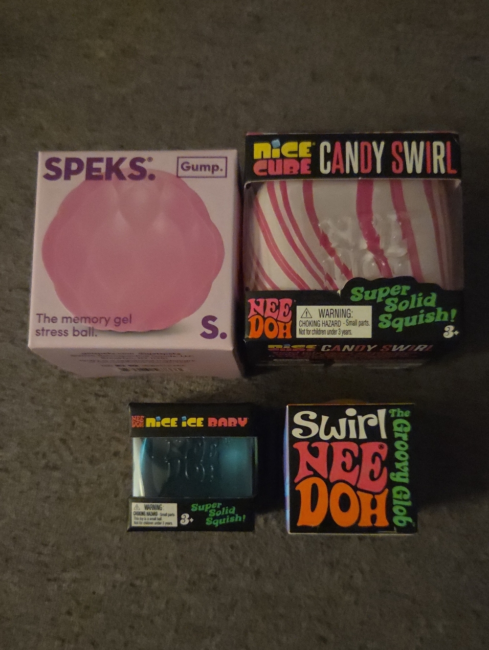 Needoh Speks Bundle Gump Nice Cube Nice Ice Baby Swirl Mini Glob Schylling